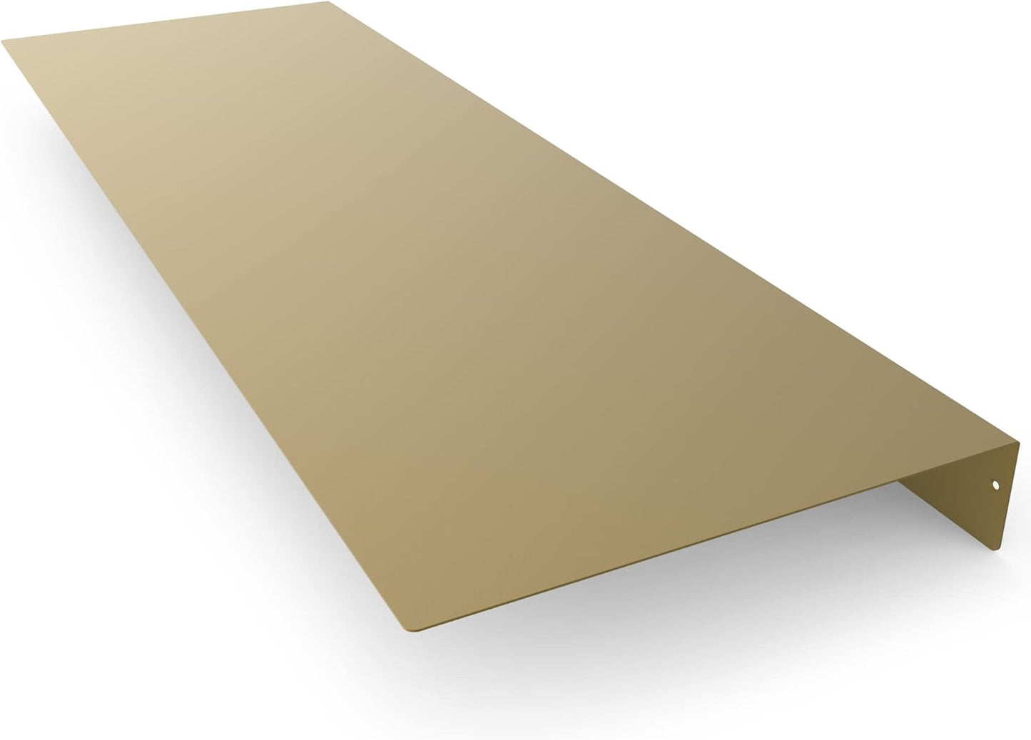 DIY CARTEL Linear Floating Shelf - Forged Raw USA Manufactured Steel - Industrial Heavy Duty Metal Wall Mounted Modern Rustic Shelf - Made in The USA (36-inch x 12-inch Gold)