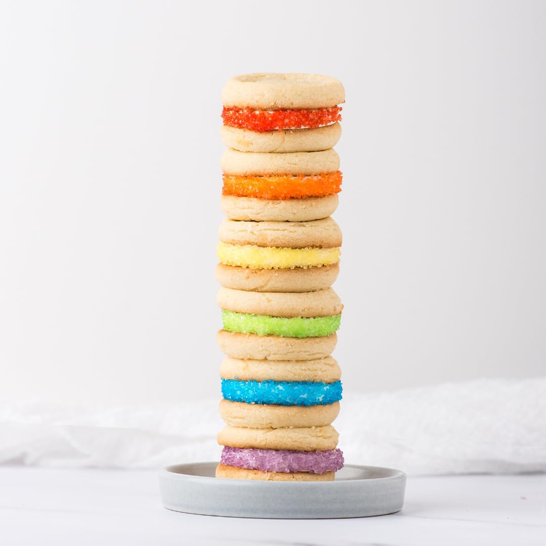 Sweets Indeed Sprinkles 6 Cell Edible Sprinkle Mix Jimmies Perfect for Cake Decorations Baking Ice Cream Cookies Cupcake Topper (Rainbow Sugar)