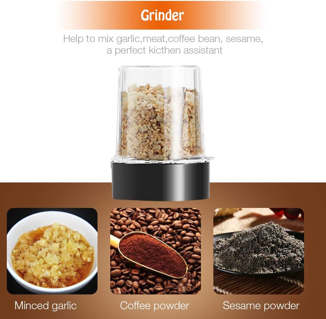 Blender and Food Processor Combo, Blender for Shakes and Smoothies, Personal Blender Small Blender, Suitable for Kitchen, Home, 700W Electric Blender with Mixer Grinder/Blender/Chopper