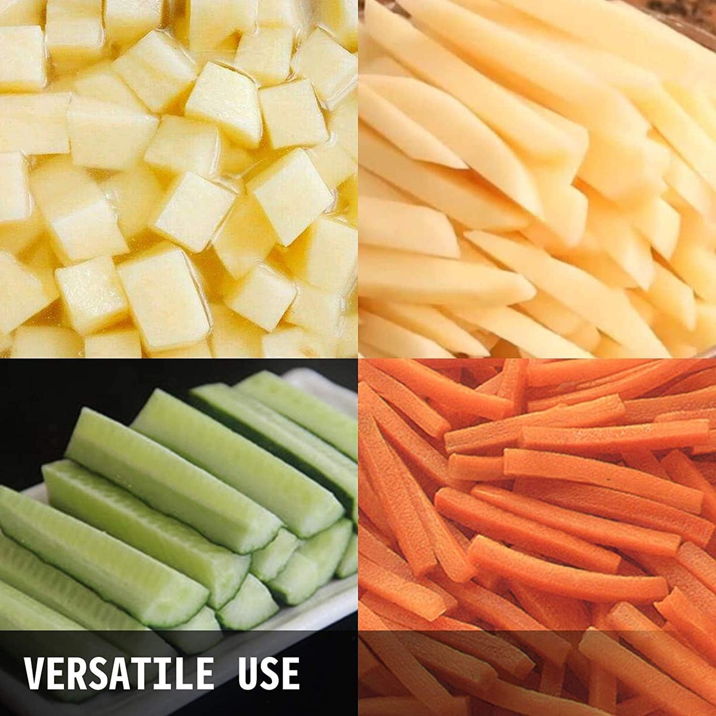 WMM Upgrade Commercial Vegetable Fruit Chopper With 1/2″,1/4″,3/8″ Blades Heavy Duty Professional Food Dicer Kattex French Fry Cutter Onion Slicer Stainless Steel For Tomato Peppers Potato Mushroom