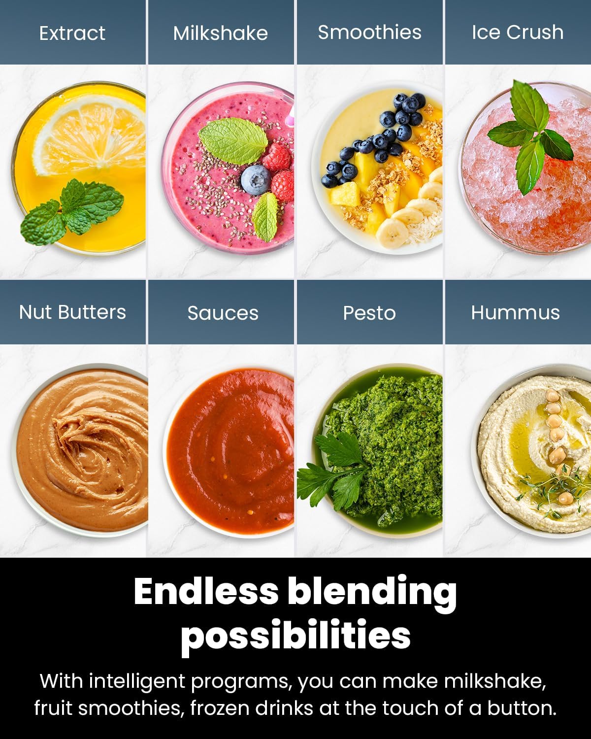 GDOR Professional Blender for Smoothies, 5 Functions, 1200 Peak Watts Smoothie Blender, 52 Oz Glass Jar & 24 Oz To-Go Cup Combo, Blenders for Smoothies, Ice and Frozen Fruit, Self-Cleaning