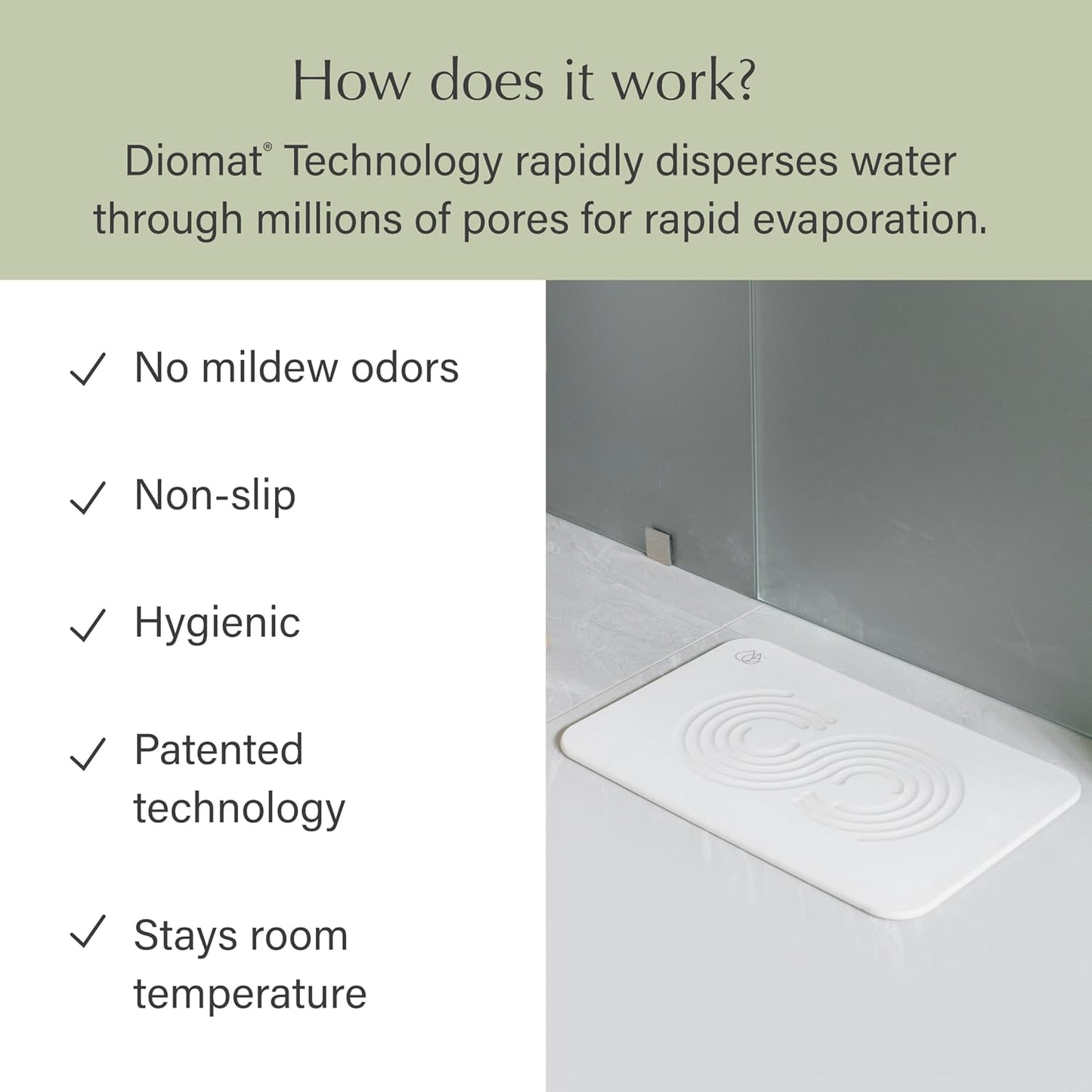 Dorai Home Bath Stone Mat 23.6"x15.4"| Luxury Diatomite Stone Bath Mat |Quickly Removes Water | Non-Slip, Quick-Dry Stone Bath Mat for Bathroom | Zen Sandstone - 2 Pack