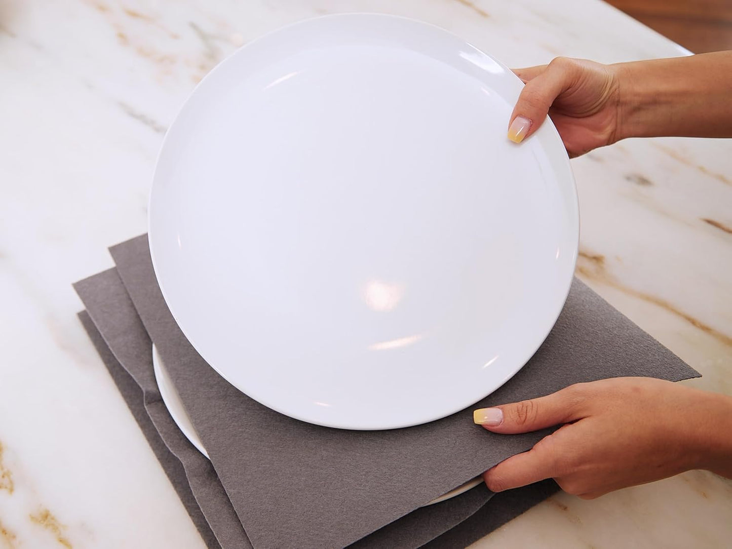 Covermates Keepsakes Dish Storage Box - Stackable, Reinforced Handles, China Storage, Red Heather