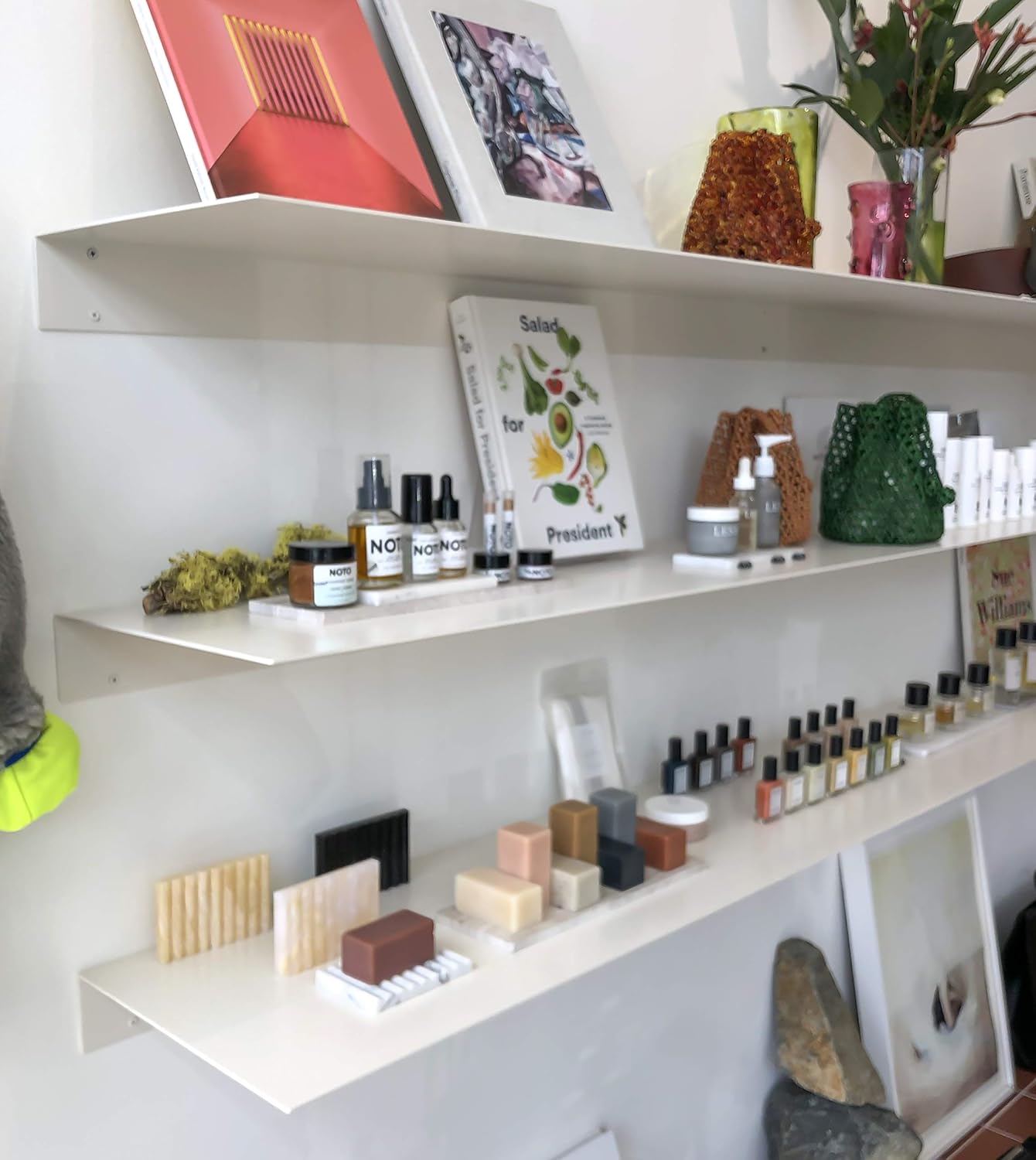 DIY CARTEL Made in USA Linear Floating Shelf - Forged Raw Steel - Industrial Heavy Duty Metal Wall Mounted Modern Rustic Farmhouse Designed Shelf Ledge (48-in X 8-in Powder Coated White)