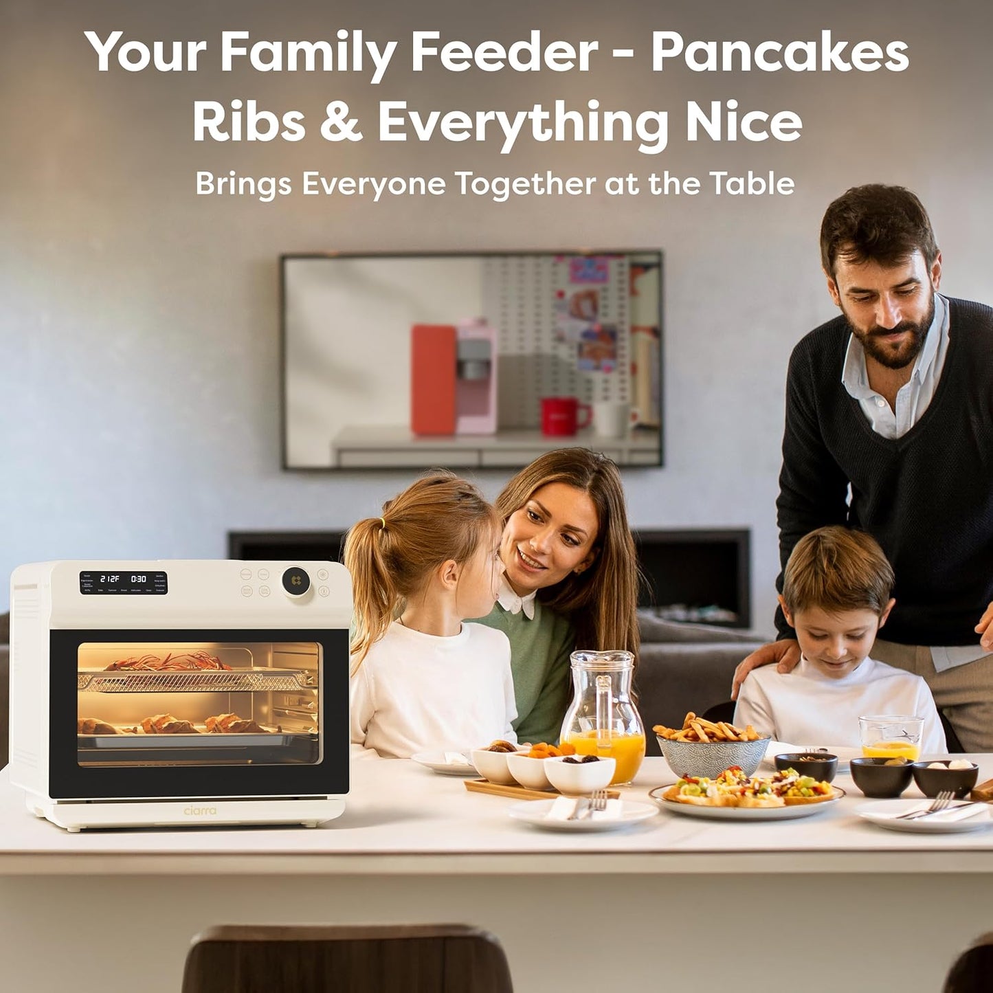 CIARRA Nosh Oven Pro 12-in-1 Countertop Steam Oven with Air Fryer, 25.4QT Steam Air Fryer Oven Combo, Convection Steam Oven Toaster with Rapid Steam, Bake, Steam Self-Clean, Dehydrate, Ferment, White