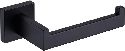 TASTOS Toilet Paper Holder Matte Black, Toilet Tissue Roll Holders Dispenser and Hangers Wall Mounted for Bathroom & Kitchen, Stainless Steel Modern Square Style