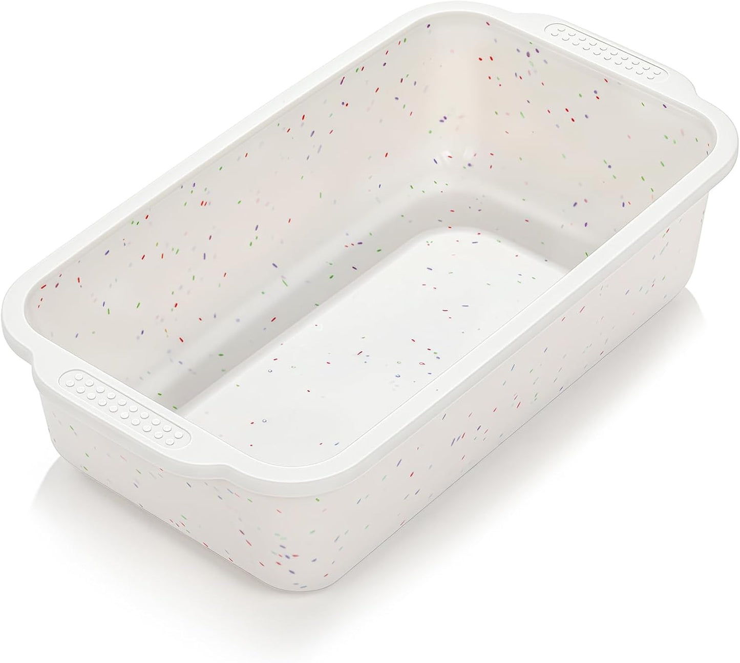 SJ Silicone Bread Loaf Pan with Metal Reinforced Frame, 9.5 x 5 in Non-stick Silicone 1 lb Loaf Pan for Baking, 1 Pack Durable Bread Pan for Oven Dishwasher Safe - Cream