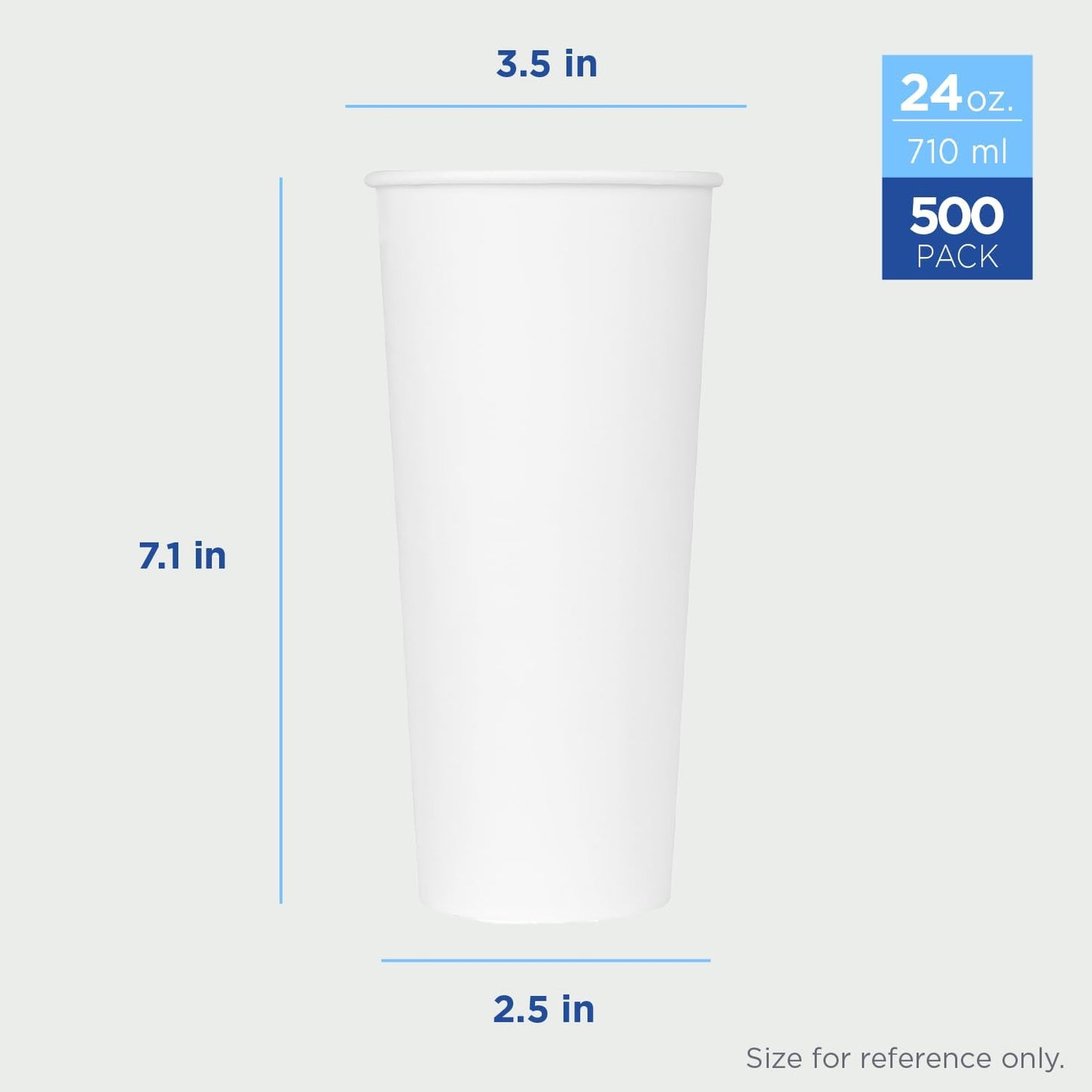 Karat 24 oz Paper Hot Coffee Cups [500 ct] White Disposable Cup for Hot/ Cold Drinks and Beverages, 90mm (C-K524W)