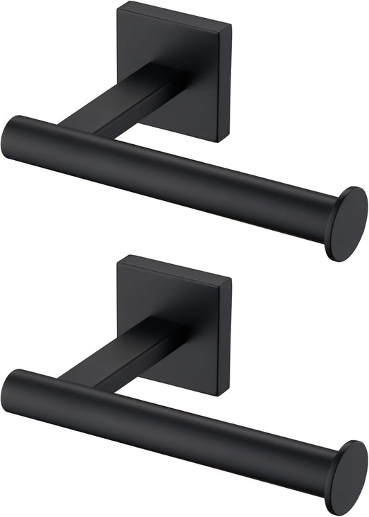 KOKOSIRI Toilet Paper Holder for Bathroom Toilet Roll Holder Hold Mega Rolls Wall Mounted, Matte Black Stainless Steel 2 Pack, B2008BK-P2