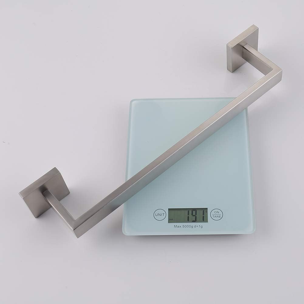 TASTOS 16 Inch Towel Bar Rack Brushed Nickel, Stainless Steel Modren Square Towel Holder for Bathroom Kitchen Wall Mounted