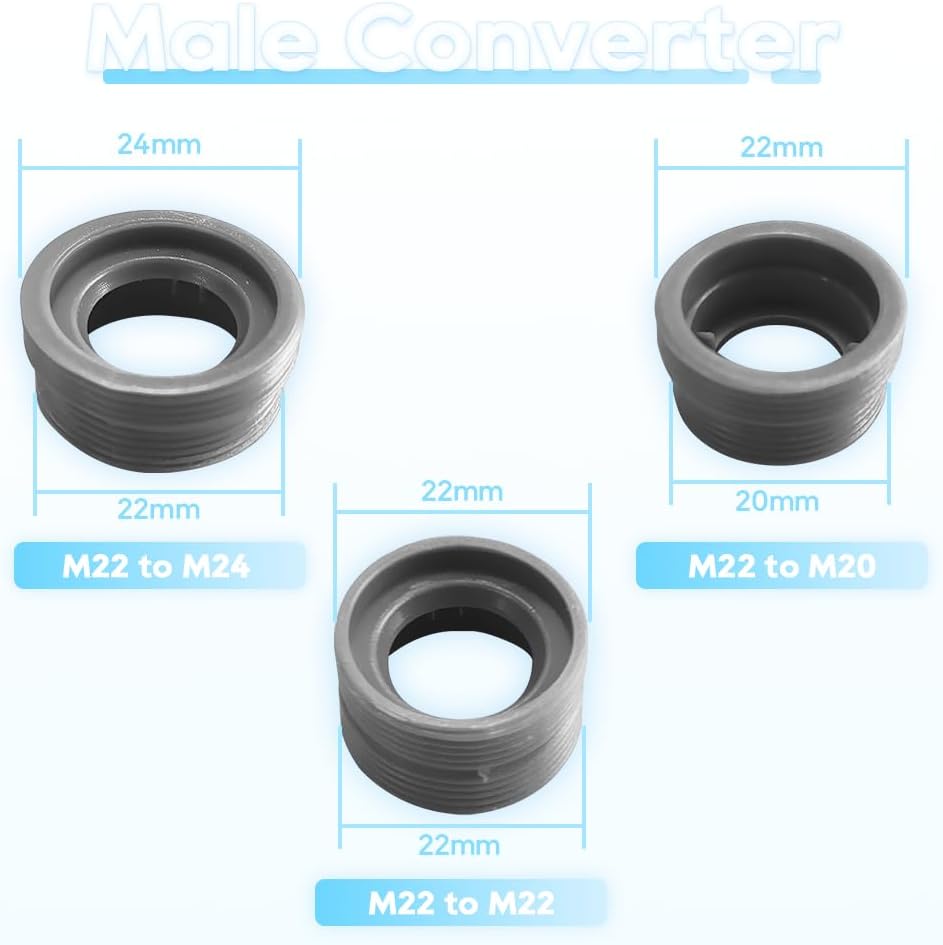 1080 Swivel Faucet Extender - M22 to FM G1/2, FM20, M24, M22 Converters for Sink & Filter Extension, Aerator