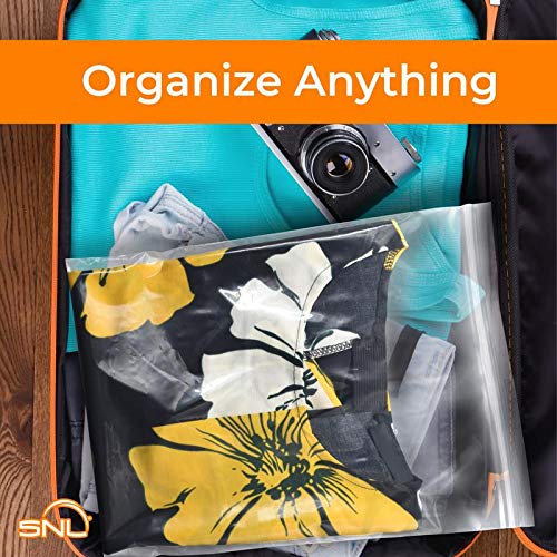 SNL Quality Zipper Lock Reclosable Clear Disposable Plastic Bags, Strong | Assorted Large Bag Sizes - 6" X9", 8" X 10", 9" X 12", 10" X 13" - 2 MIL - 400 Bags