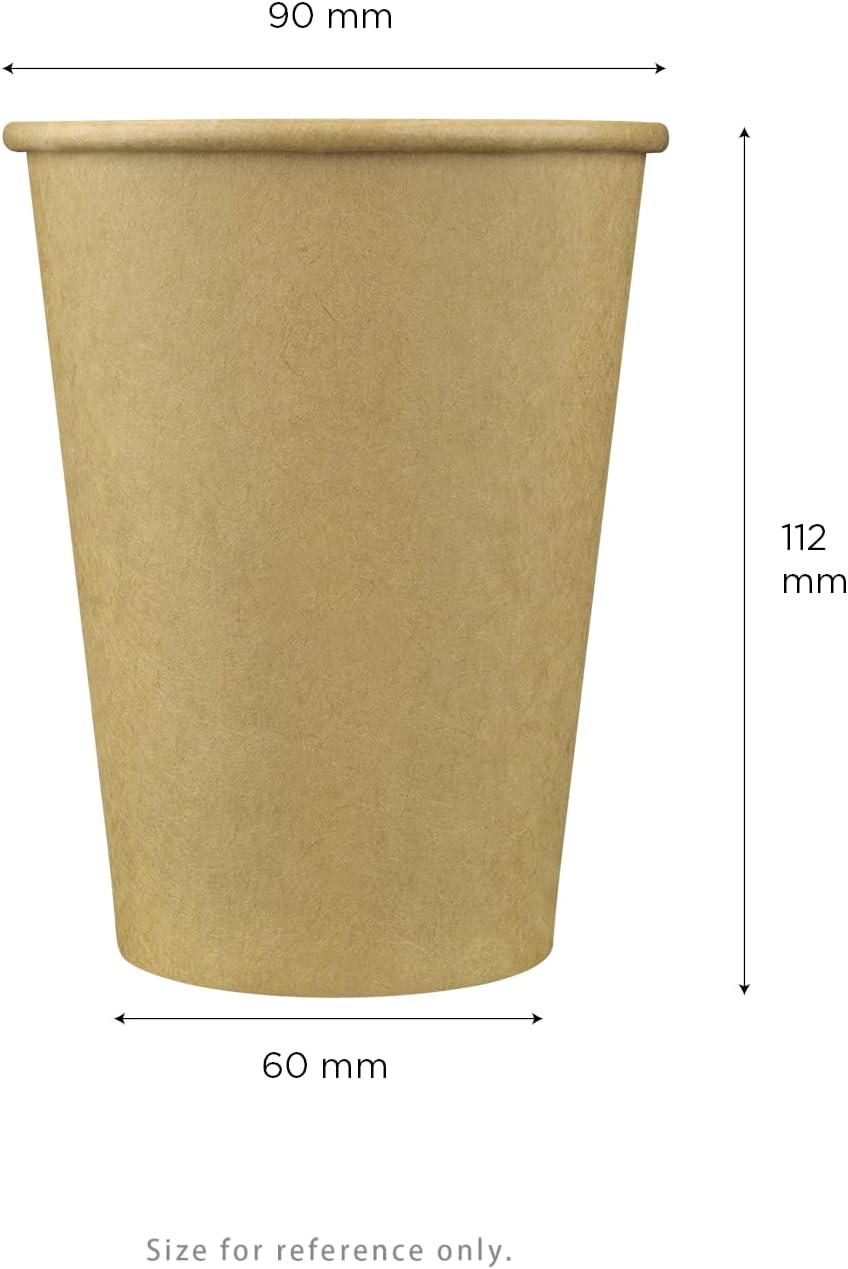Karat 10oz Kraft Paper Coffee Cups [1,000 ct] Disposable, Leak-Resistant Double Poly-Lined Hot Cups | Ideal for Cafes & Offices, 90mm