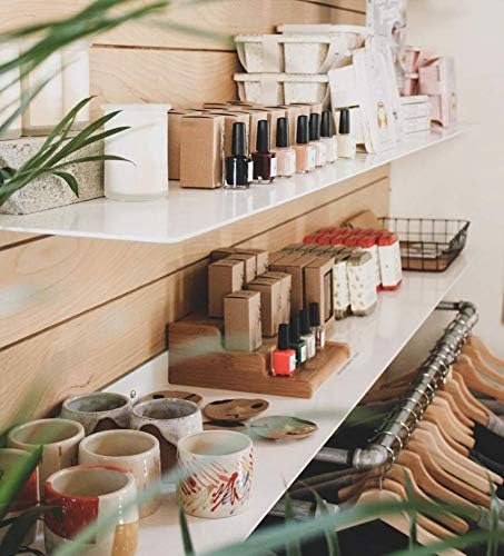 DIY CARTEL Made in USA Linear Floating Shelf - Forged Raw Steel - Industrial Heavy Duty Metal Wall Mounted Modern Rustic Farmhouse Designed Shelf Ledge (48-in X 8-in Powder Coated White)