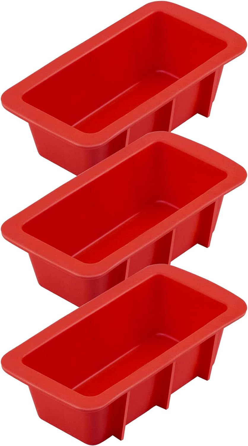 Anaeat Mini Reusable Silicone Bread Pan Set of 3, Non-Stick and Flexible, Safe and Environment Friendly, Multi-Purpose, Easy to Use and Clean, Brand Quality Guarantee