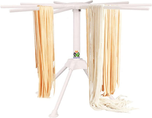 GOZIHA Kitchen Pasta Drying Rack | Make Homemade Fresh Pasta | Household Noodle Dryer Rack Hanging for Home Use | Spaghetti Drying Rack Noodle Stand | Easy Storage and Quick Set-Up (White)