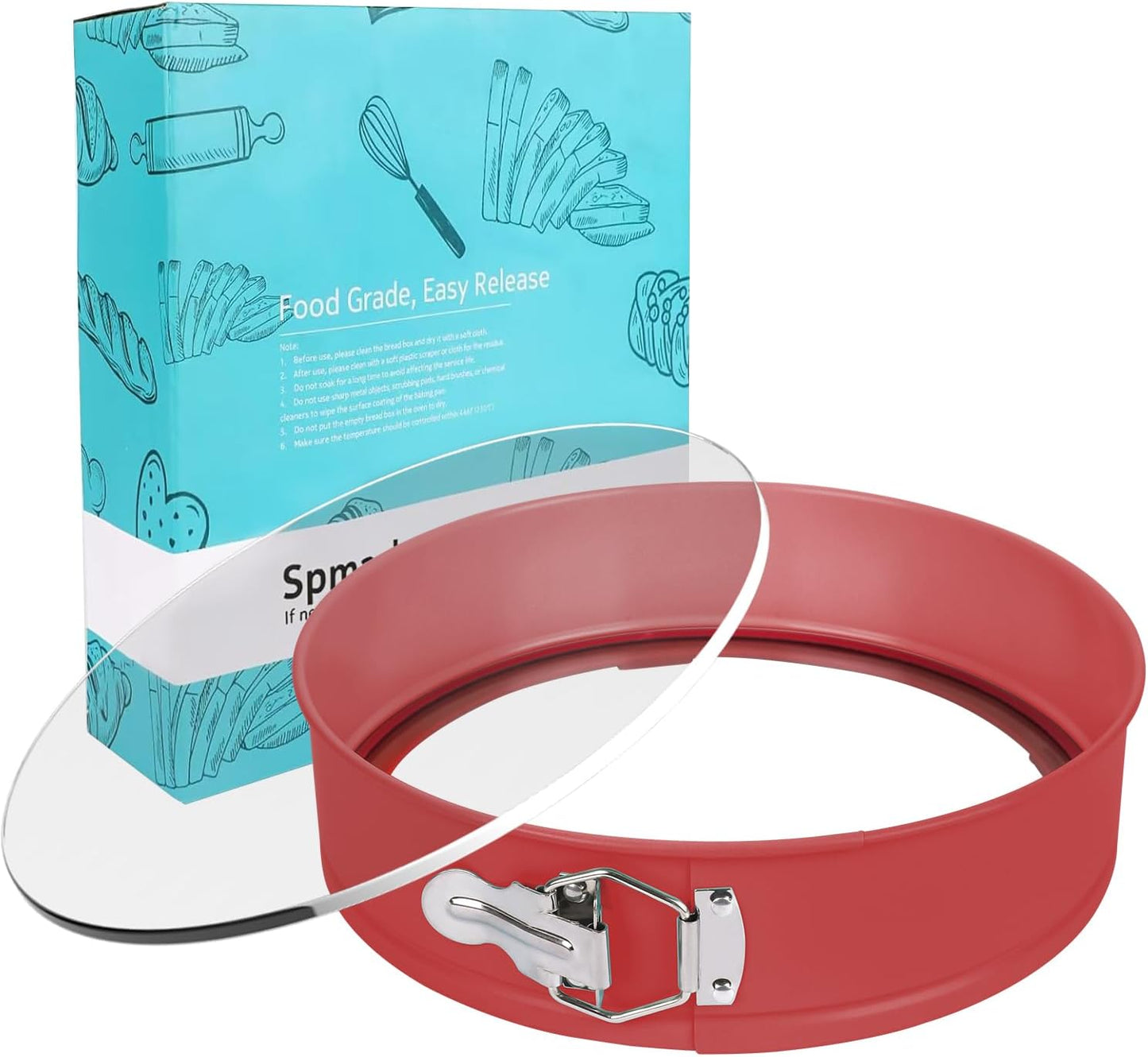 10In Glass Bottom Springform Pan,10 inch Nonstick Cheesecake Pan with Silicone Seal for Easy Release, Leak-Proof, Great Gift for Baking Lovers