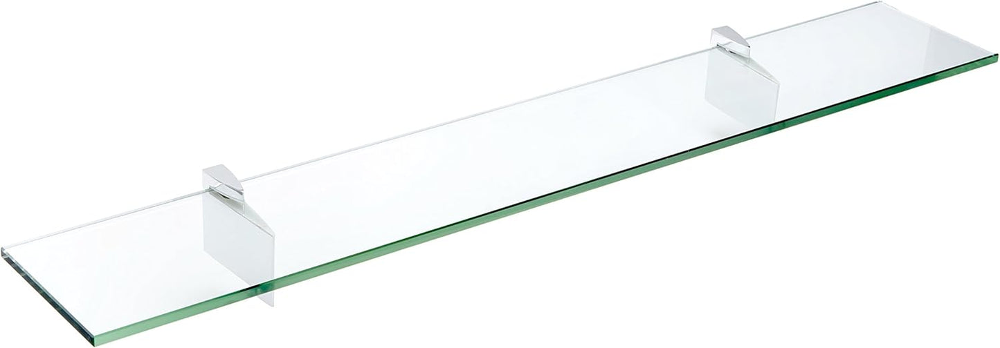 Spancraft Glass R-6x18-Chrome Raven Glass Shelf, 6" x 18", Chrome