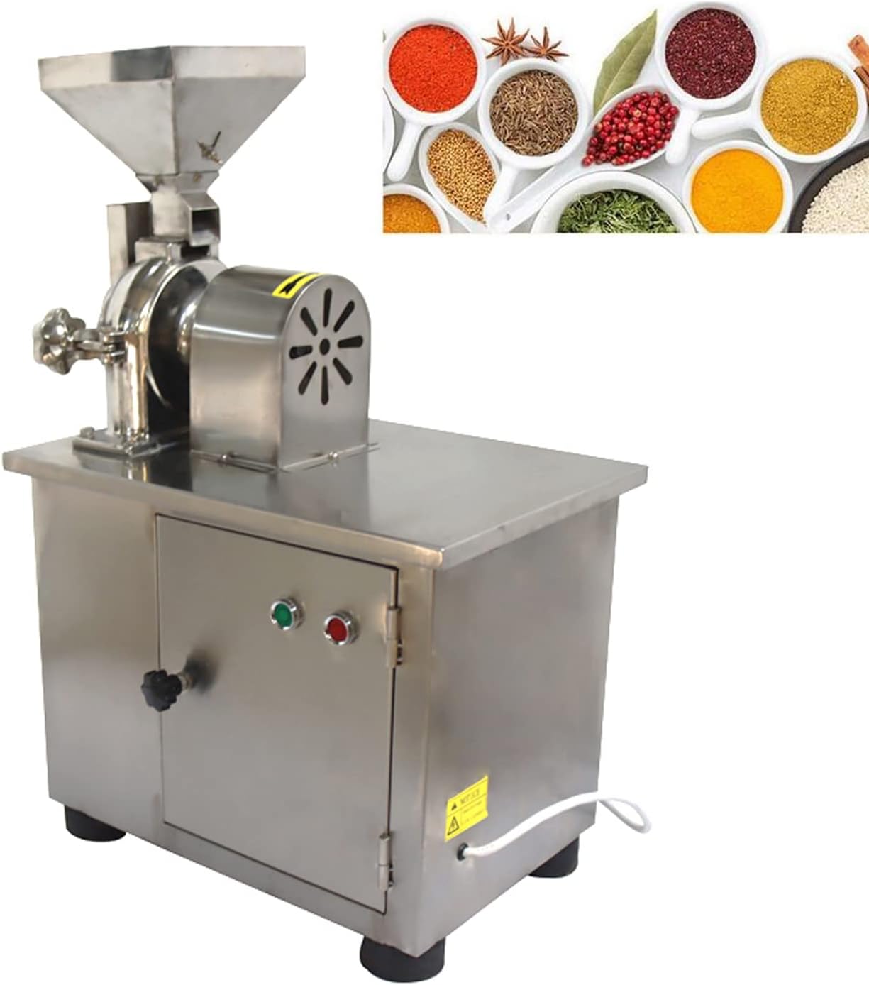 TECHTONGDA Commercial Grain Grinder Mill Electric Universal Pulverizer Grinding Machine Grain Mill Food Grinding Machine with 0.118" Crushing Fineness for Dry Grain Rice Coffee Bean