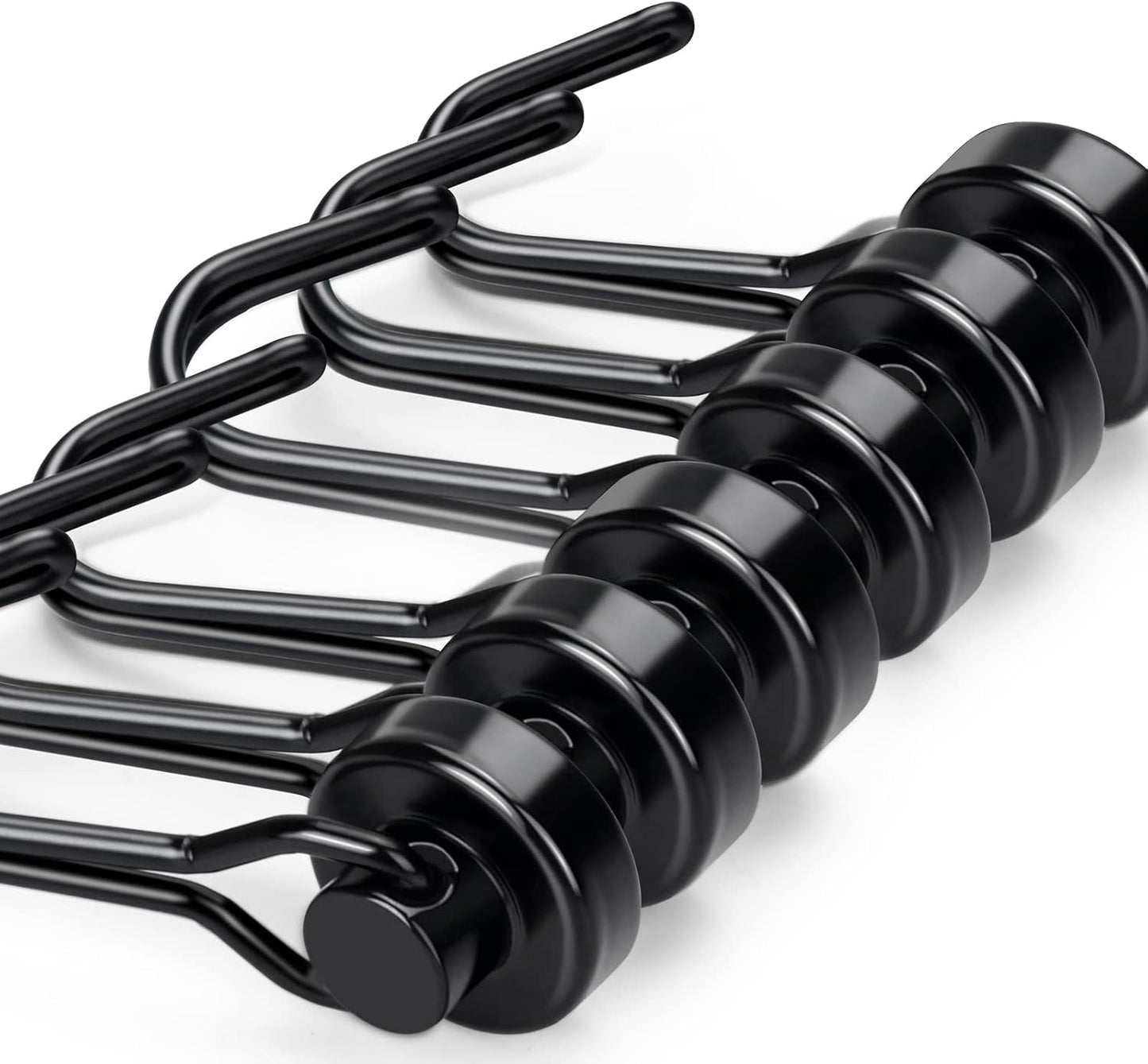 E BAVITE Swivel Swing Black Magnetic Hooks, 30lbs Strong Neodymium Magnet Hook with Epoxy Coating for Refrigerator, Cruise,BBQ Grill Tools, 2.36in in Length, Pack of 10