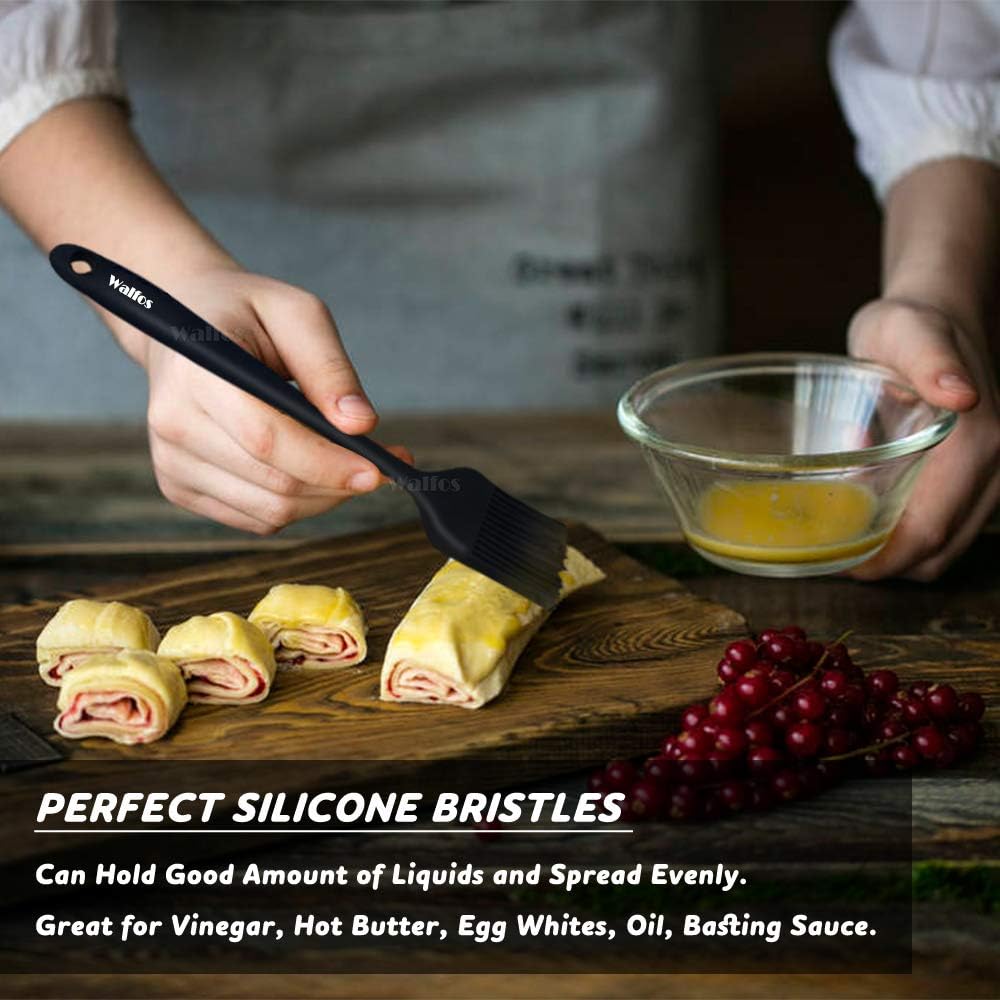 Walfos Silicone Basting Pastry Brush, Heat Resistant Pastry Brush, Perfect for Oil Butter BBQ Grill Baking Kitchen Cooking, Strong Steel Core and One-Pieces Design, BPA Free and Dishwasher safe (10")
