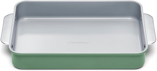 Caraway Non-Stick Ceramic 9”x13” Rectangle Pan - Naturally Slick Ceramic Coating - Non-Toxic, PTFE & PFOA Free - Perfect for Brownies, Lasagnas, and More - Sage