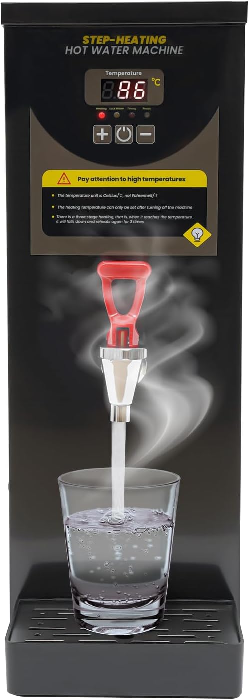 Step-Heating Commercial Hot Water Dispenser, 8L/2.11Gal Hot Water Boiler Dispenser Electric Water Pot Boiler Commercial Boiling Water Machine for Tea Coffee Shop Dessert Shop Hotel - 35L/H 2000W