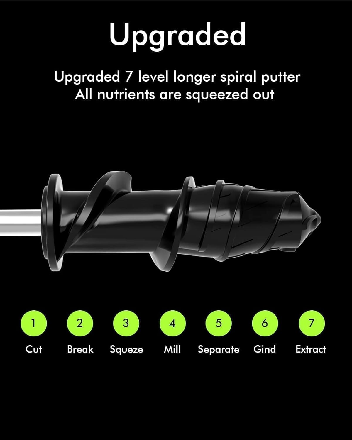 SiFENE Cold Press Juicer Machine, Slow Masticating Juicer, Vegetable and Fruit Juice Extractor Maker Squeezer, Easy to Clean, BPA Free, Green