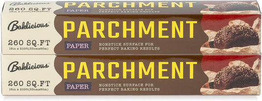 Unbleached Parchment Paper Roll for Baking, 2 Pack of 15 In X 210 Ft Non-stick Baking Parchment Paper, Food Grade Cooking Paper for Baking Bread, Cookies,Pans, Oven, Air Fry