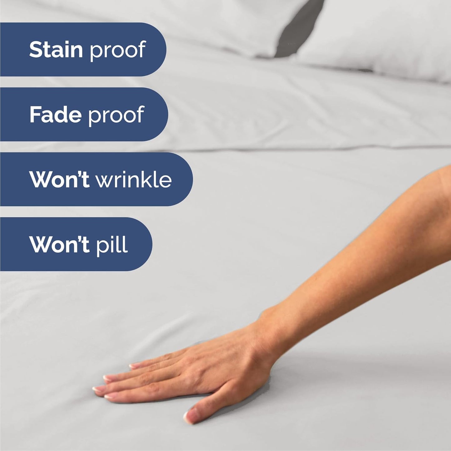 Cal King Size 4 Piece Sheet Set - Comfy Breathable & Cooling Bed Sheets Set - Hotel Luxury Bedding for Women, Men, Kids, Teens, Boys & Girls - Deep Pockets, Soft, Wrinkle Free - Oeko-Tex - French Grey