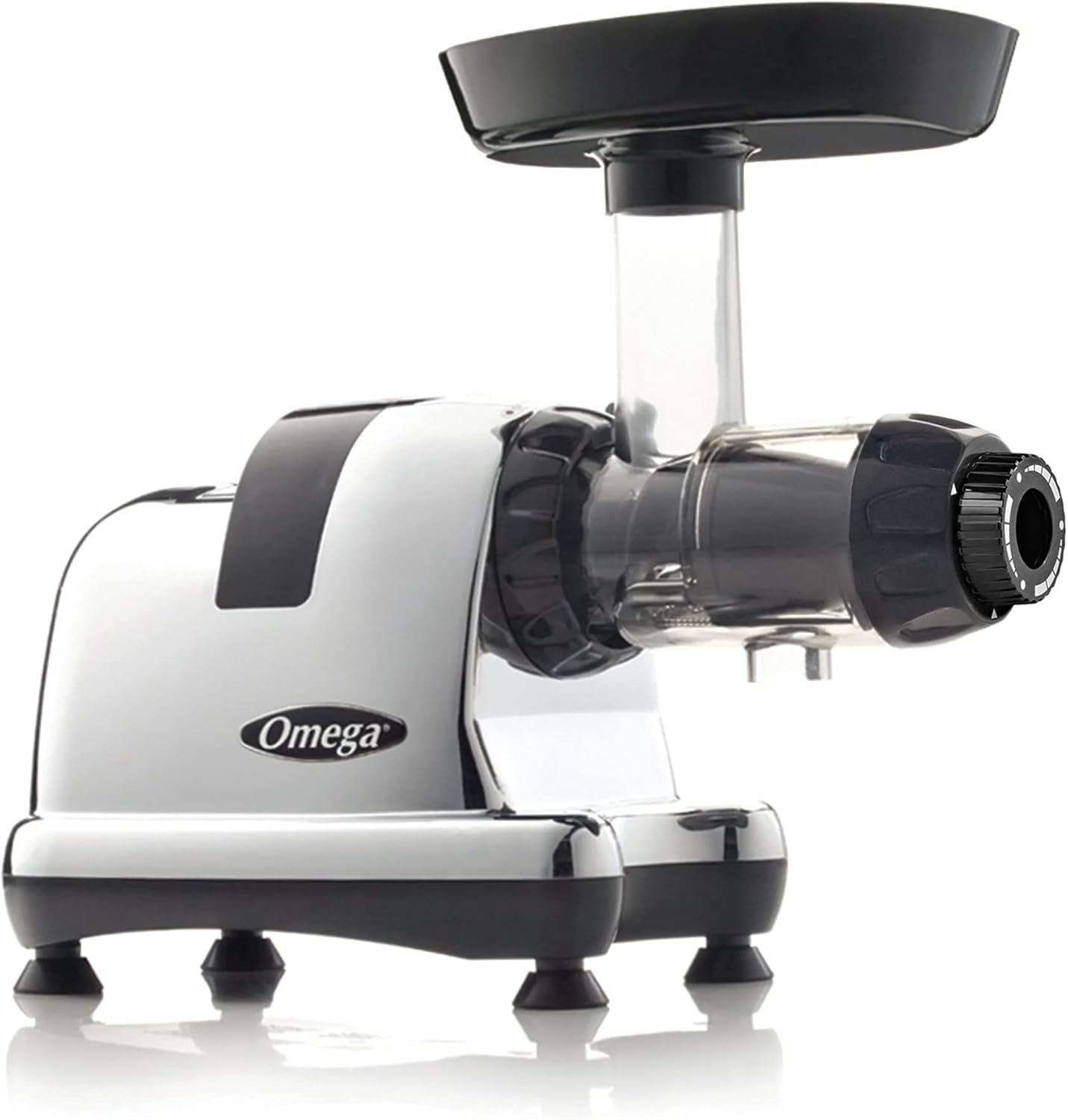 Omega Cold Press Juicer Machine, Vegetable and Fruit Juice Extractor and Nutrition System Makes Nut Milks Baby Food and Sorbets, Triple-Stage 80-RPM Slow Masticating Juicer, 200-Watts, Chrome