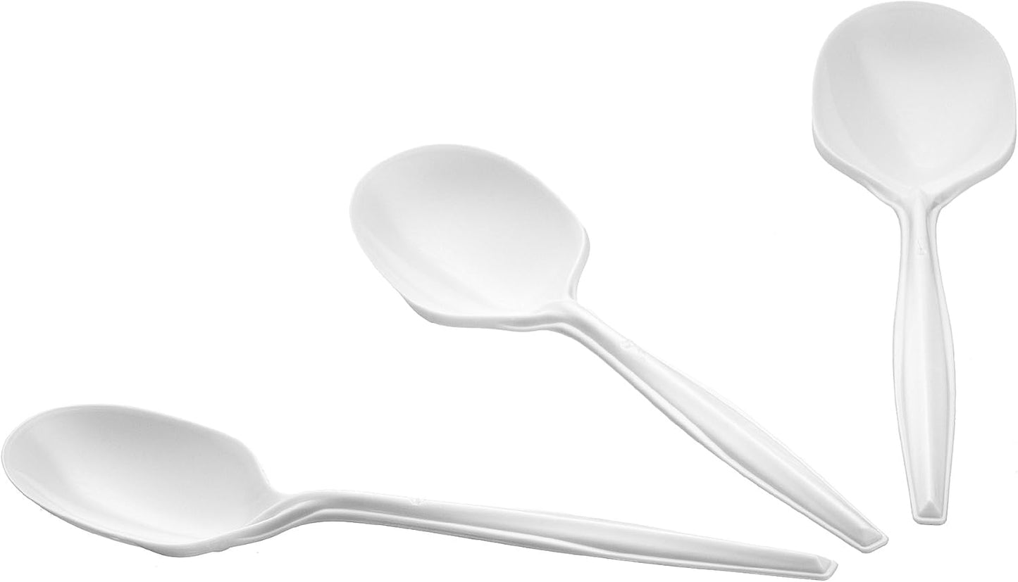 Settings 1000 Count White Plastic Spoons– Disposable Cutlery for Parties, Events, Catering, and Takeout disposable Soup Spoons bulk