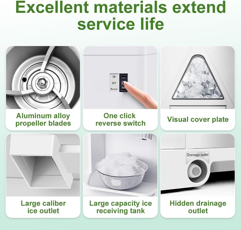 Electric Snow Cone Machine, 300W Ice Shaver Machine, Thickness Adjustable Ice Shaving Machine 881LBs/hr Rotate Speed & Strong Power for Home and Parties Events Snack Bar (6.9Qt)