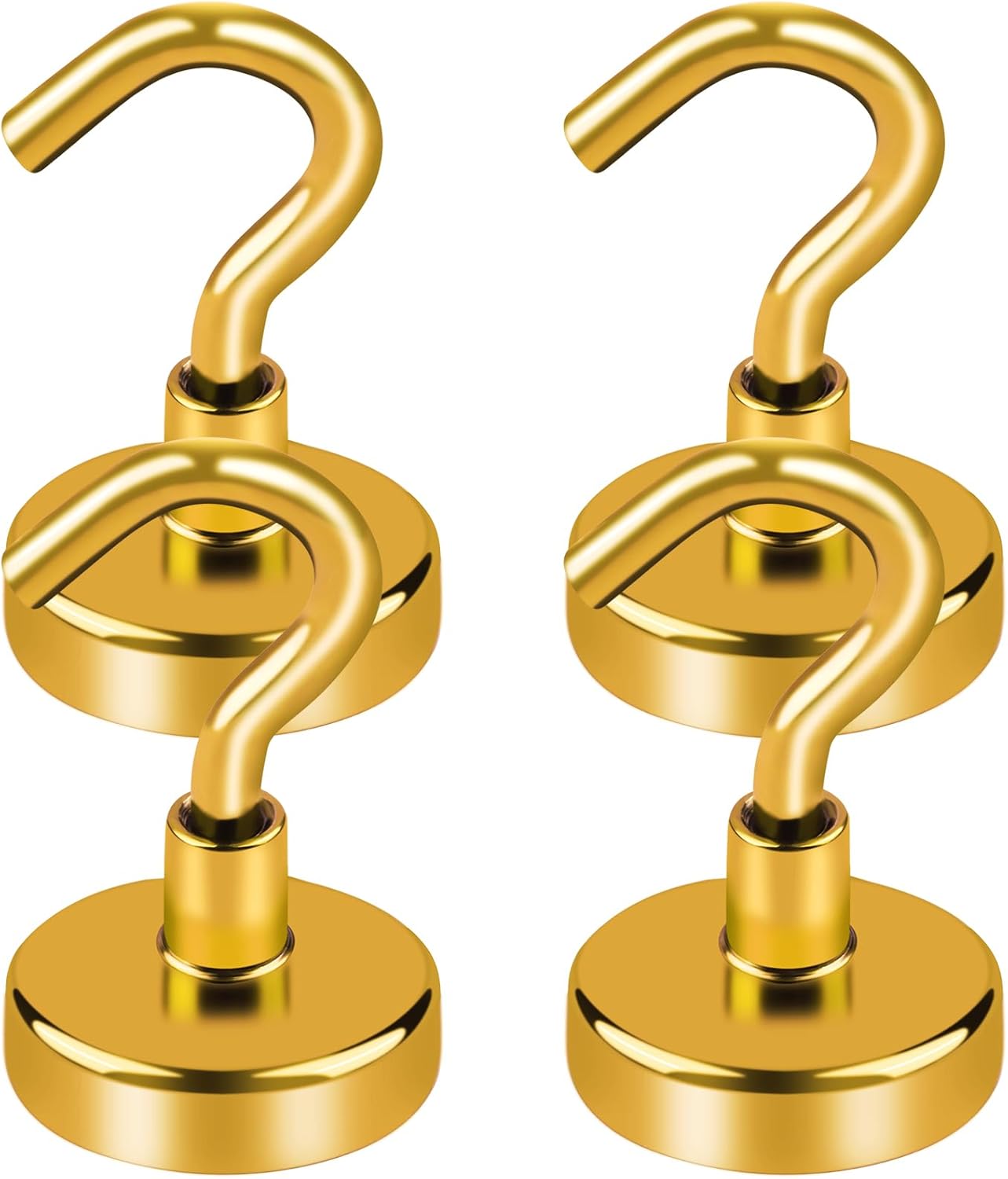 LOVIMAG Cruise Essentials, 80Lbs Yellow Magnet Hooks for Cruise Cabin, Strong Magnetic Hooks for Hanging, Refrigerator, Celling,Grill, Kitchen, Classroom- 4 Pack