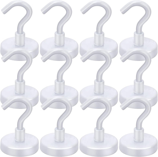 LOVIMAG Cruise Ship Essentials, 80Lb Magnetic Hooks for Cruise Cabins, Strong Magnetic Hooks for Hanging, Refrigerator, Celling, Grill, Fridge, Kitchen-12Pack
