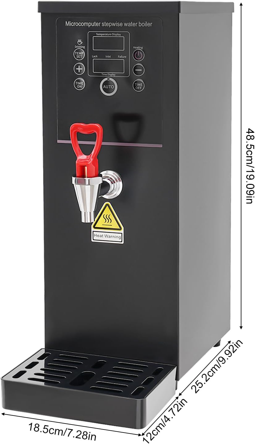 Step-Heating Commercial Hot Water Dispenser, 10L/2.64Gal Hot Water Boiler Dispenser Electric Water Pot Boiler Commercial Boiling Water Machine for Tea Coffee Shop Dessert Shop Hotel - 25L/H 2500W