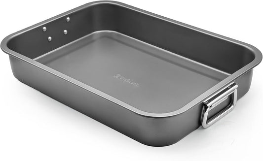 Large Lasagna Pan 12” x 16” - Heavy-Duty Nonstick Casserole Dishes for Oven - Convenient Deep Lasagna Baking Dish With Foldable Handles - Casserole Dish Is Dishwasher Safe and Perfect for Any Meal