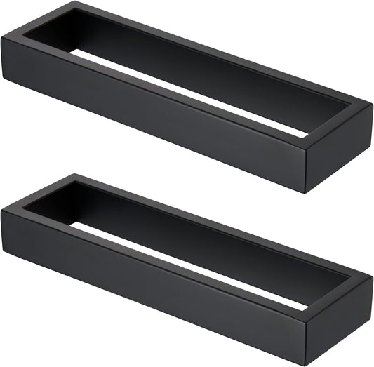 KOKOSIRI Towel Rings Matte Black Hand Towel Bar Holder 9-Inch Kitchen Rack Stainless Steel for Bathroom Hardware Wall Mounted, 2 Pack B4008BK-L9-P2