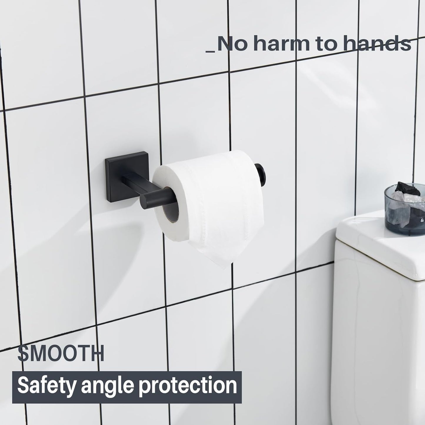 KOKOSIRI Toilet Paper Holder for Bathroom Toilet Roll Holder Hold Mega Rolls Wall Mounted, Matte Black Stainless Steel 2 Pack, B2008BK-P2