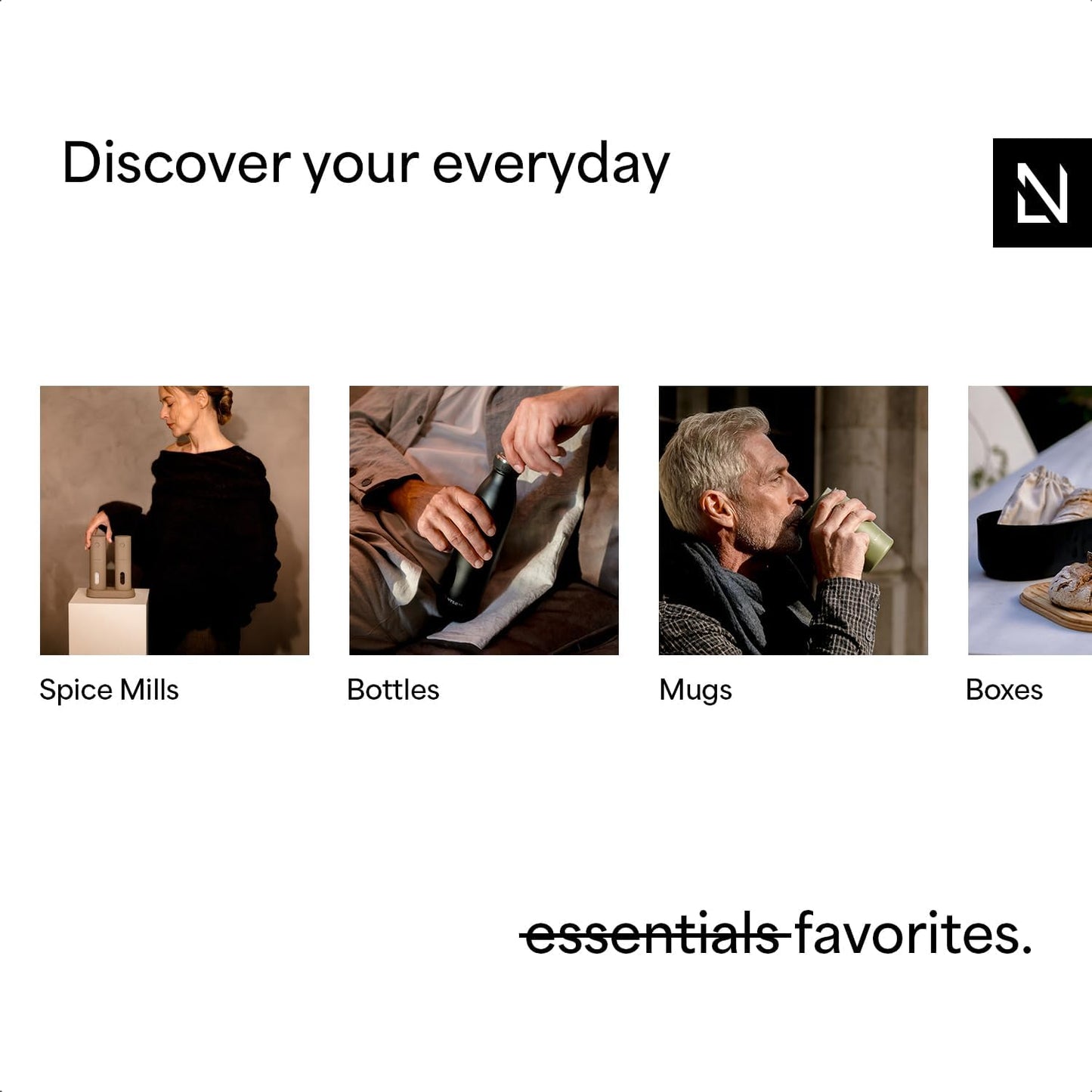 LARS NYSØM Bread Box I Metal Box with linen bag for long lasting freshness I Bread Bin with bamboo lid usable as cutting board I 13.4x7.3x5.3In (Sage Green)