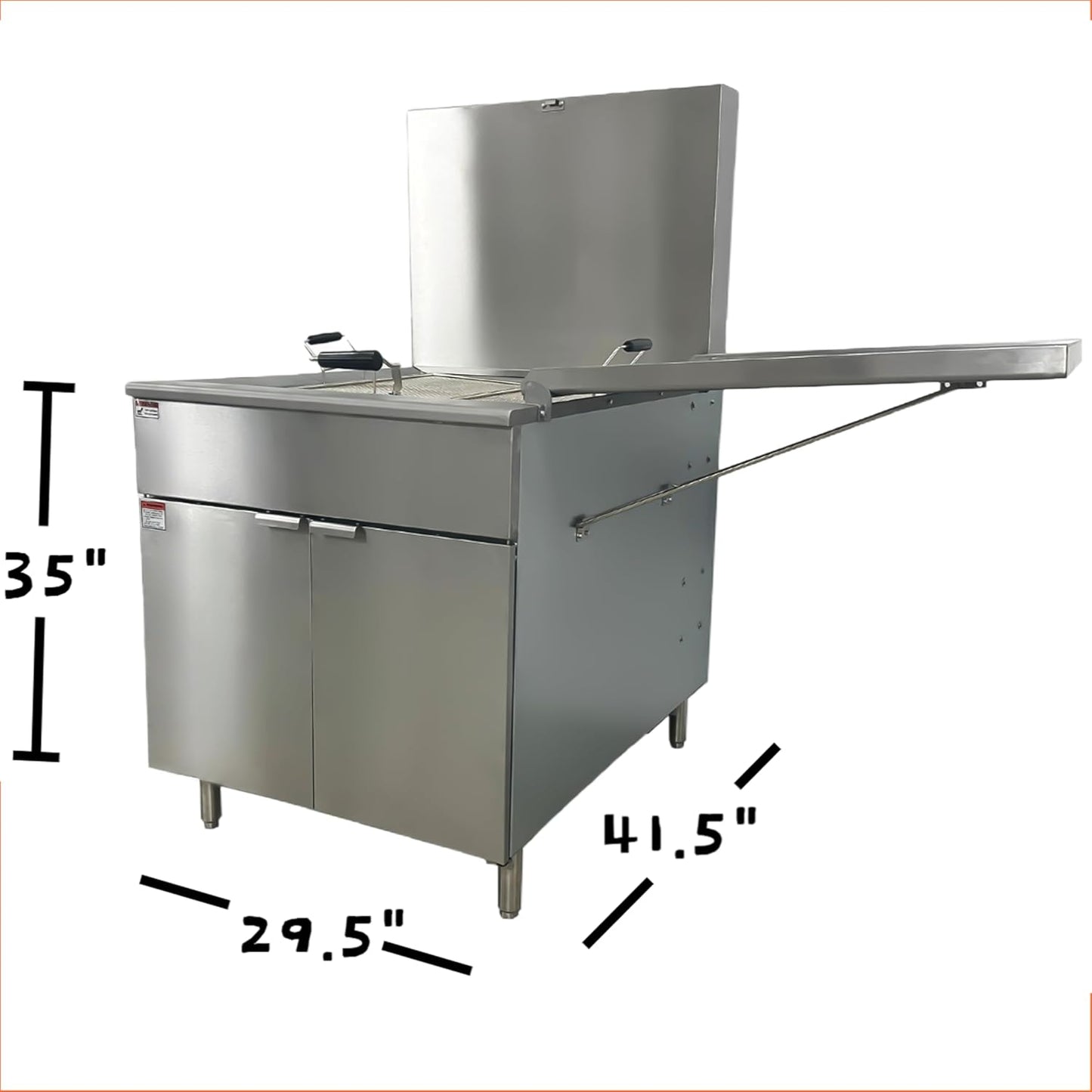 Commercial Gas Donut Fryer, 170lb Capacity, 4-Tube Burner, Stainless Steel, ETL Certified, 41.3 x 56.8 inch GF-24P