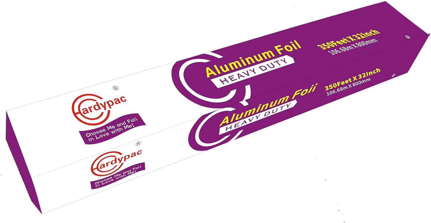 32 Inch Extra Wide Heavy Duty Aluminum Foil Roll, 930SQFT, 32 Inch Width x 350 Feet Length, Commercial Catering, Industrial Grade grill foil, wide aluminum foil roll, Roasting, Baking, Cooking