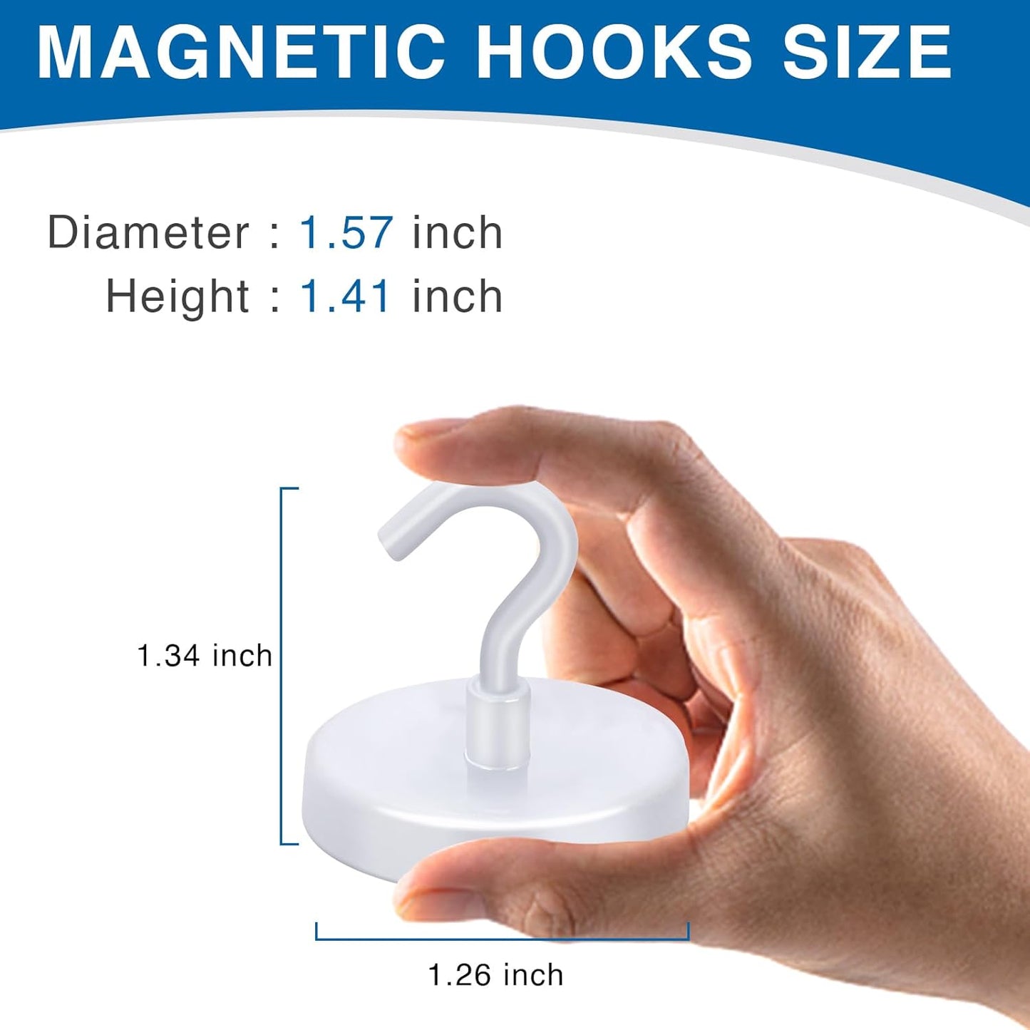 LOVIMAG Cruise Ship Essentials - 150Lbs Heavy Duty White Magnetic Hooks for Cruise Cabins - Strong Hanging Hooks - 12 Pack