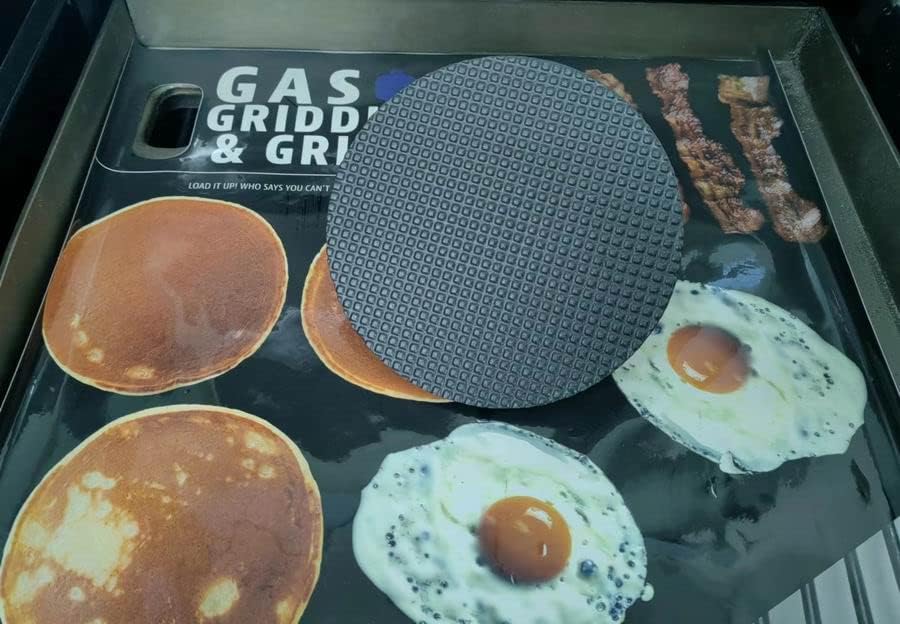 Burger Press 7.08" Round,Heavy-Duty Cast Iron Smash Burger Press Meat Steak With Wood Handle for Blackstone Camp chef Pitboss Weber Griddle Grills(Round)