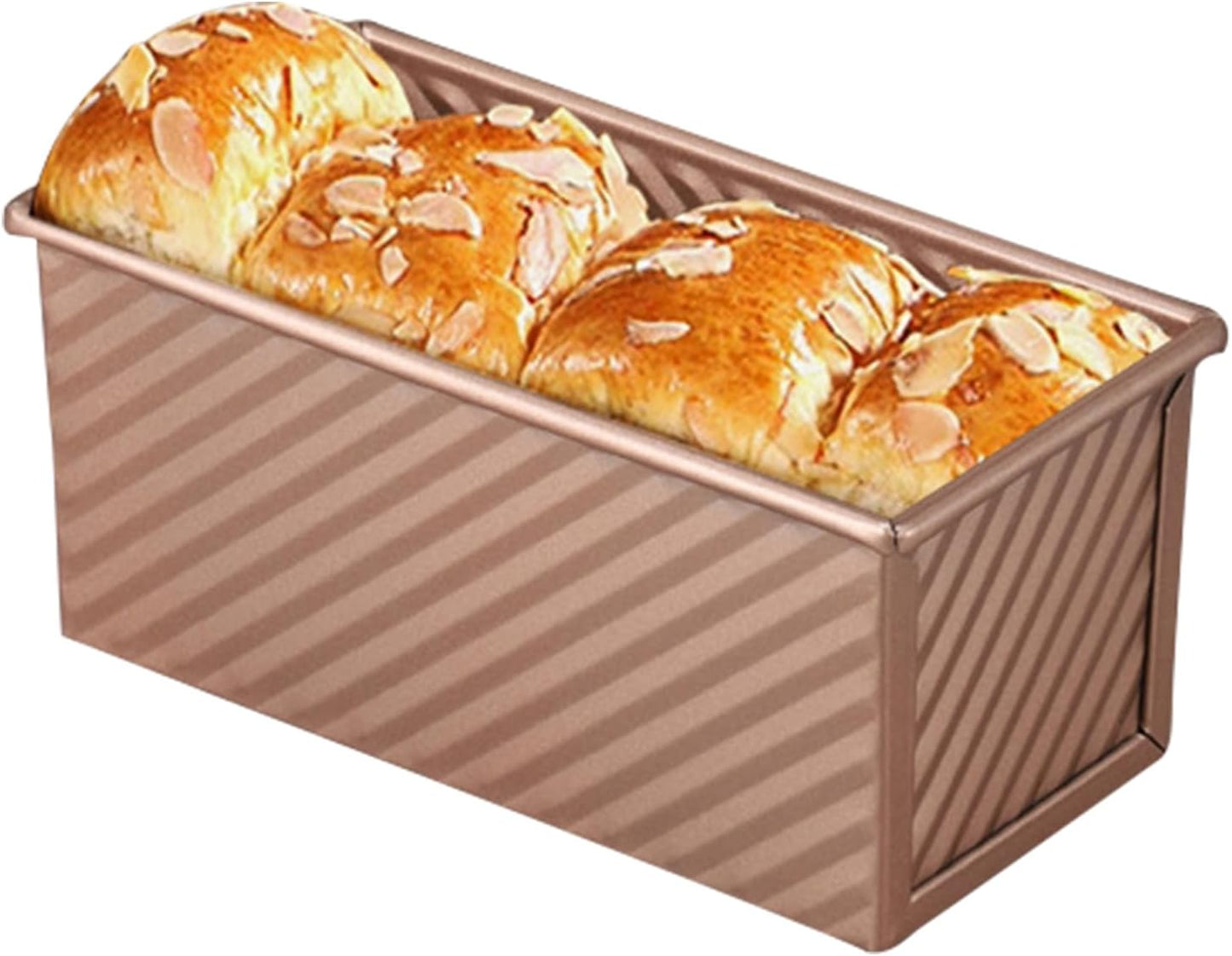 Small Pullman Loaf Pan with Lid, 0.5 lb Dough Capacity, Mini Bakeware Carbon Steel Toast Mold for Baking Bread