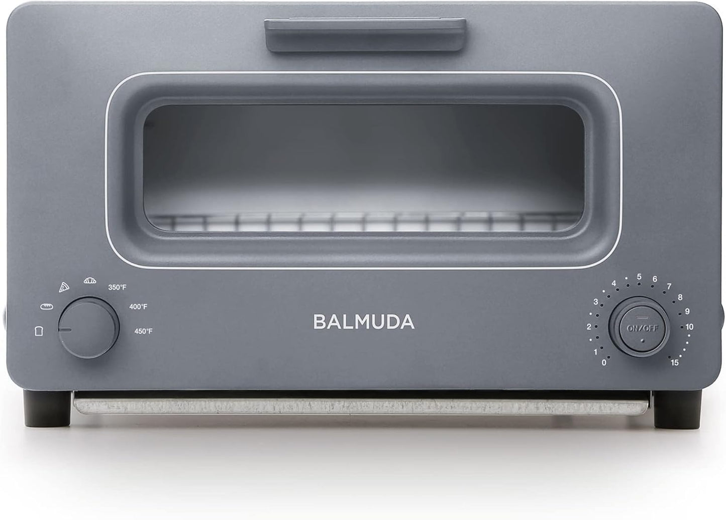 BALMUDA The Toaster | Steam Oven Toaster | 5 Cooking Modes: Sandwich Bread, Artisan Bread, Pizza & Pastry, Oven | Precise Heat Control | Steam Technology | Baking Pan | US Version | Gray