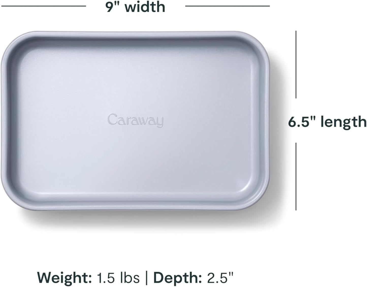 Caraway Nonstick 9” x 6.5” Small Rectangle Baking Pan – Non-Toxic, PTFE & PFOA Free – Aluminized Steel Core – Deep Ceramic Baking Pan for Casseroles, Lasagna & More - Slate