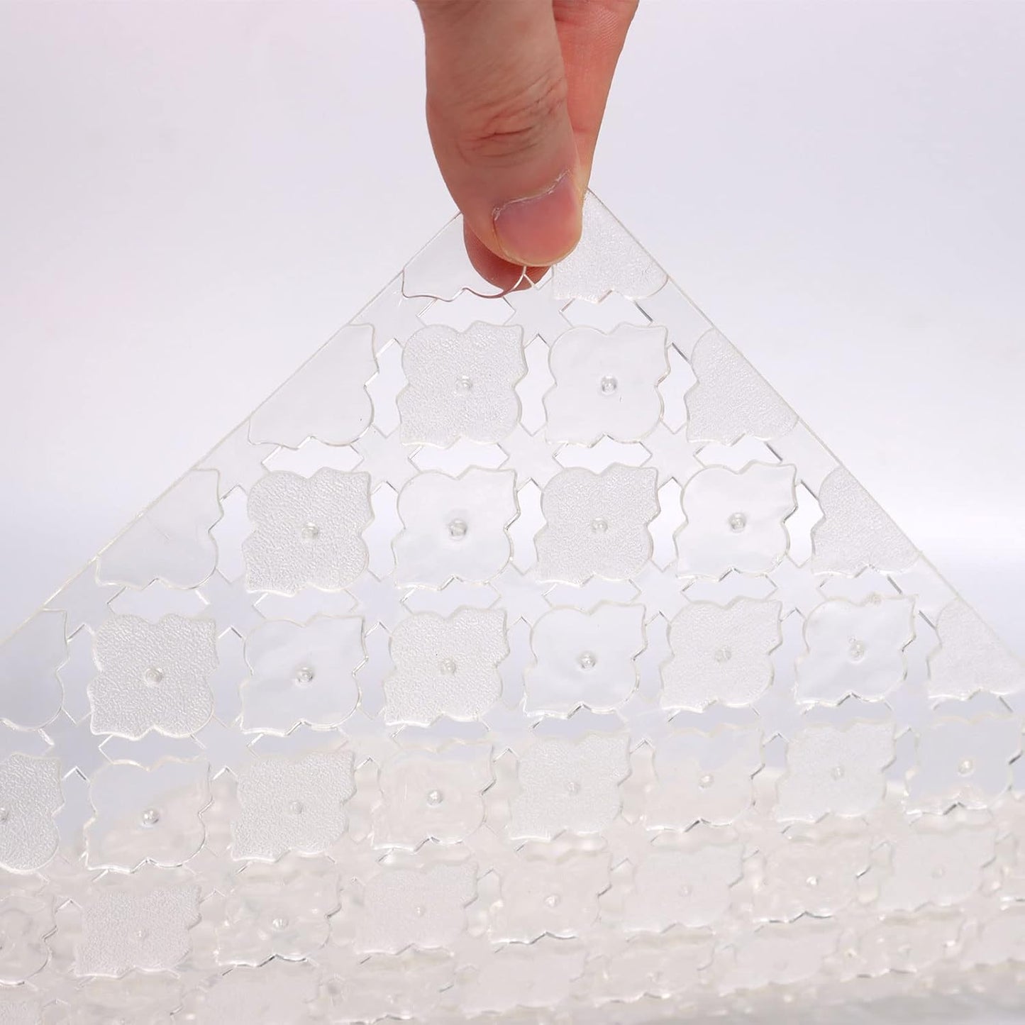 Qulable 2Pack Kitchen Sink Mat for Stainless Steel/Ceramic Sinks, PVC Eco-friendly Protectors for Bottom of Kitchen Sink, Adjustable, Fast Draining, Dots Design, 11.8x15.7 (Translucent)