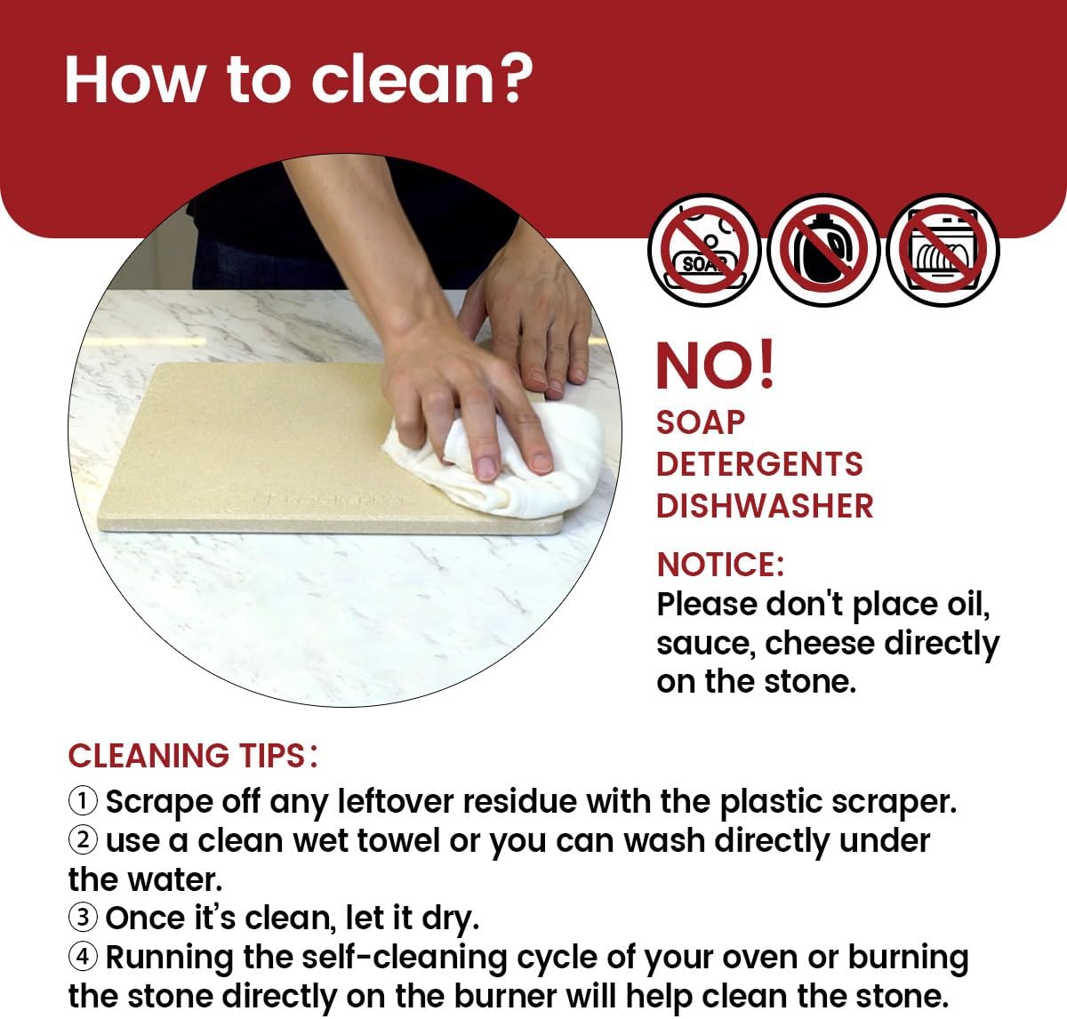 K ROCKSHEAT Small Pizza Stone Round for Grill and Oven, 11 Inch Cordierite Grill Pizza Stones, Food Grade Baking Stone for Oven 11"