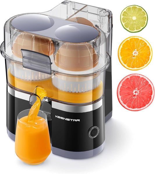 Electric Citrus Juicers Dual Juicing Cones, Portable Juicer for Orange with Cleaning Brush